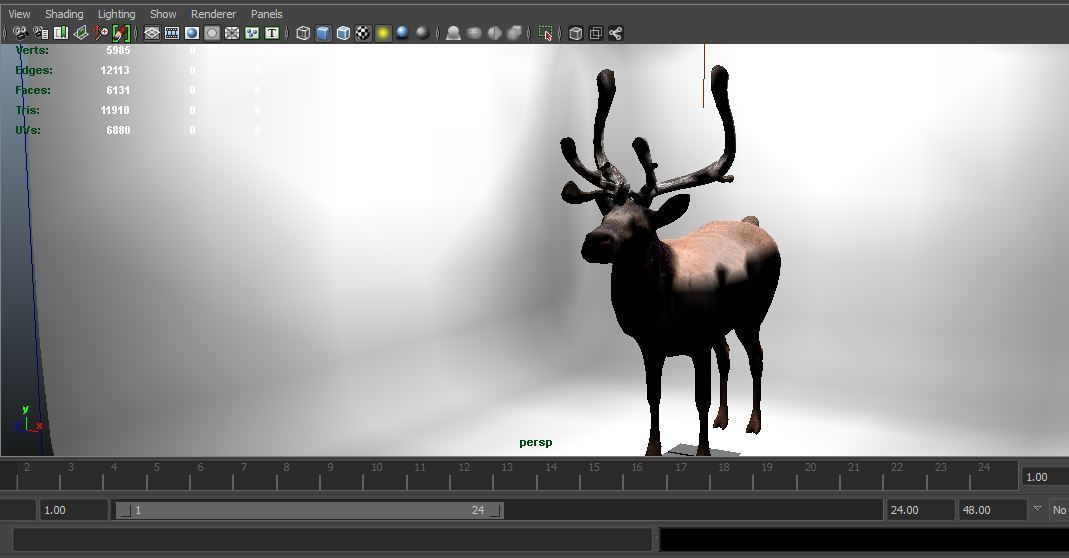 3D Reindeer game ready elk with antlers Low-poly 3D model_15
