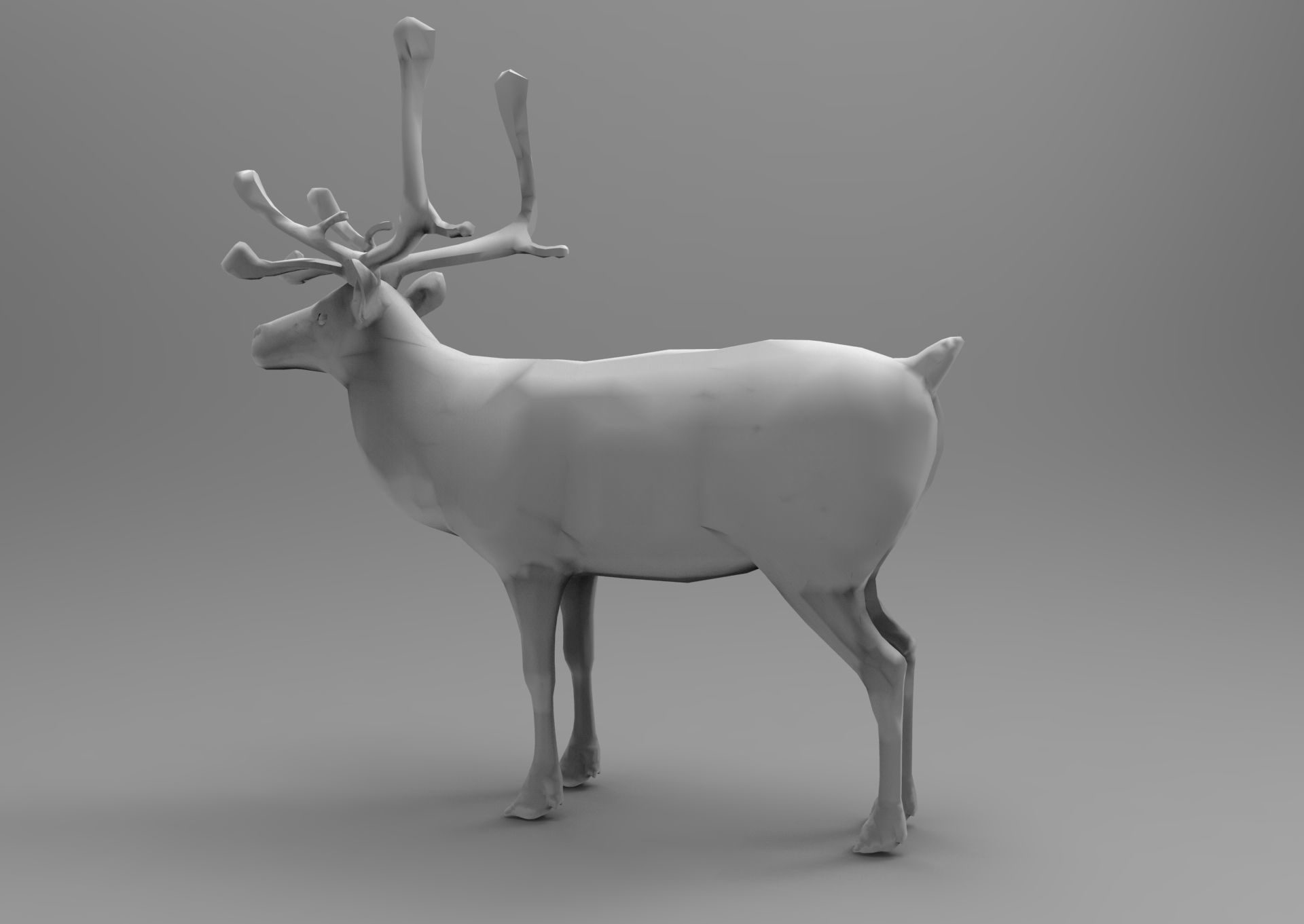 3D Reindeer low poly Low-poly 3D model_22
