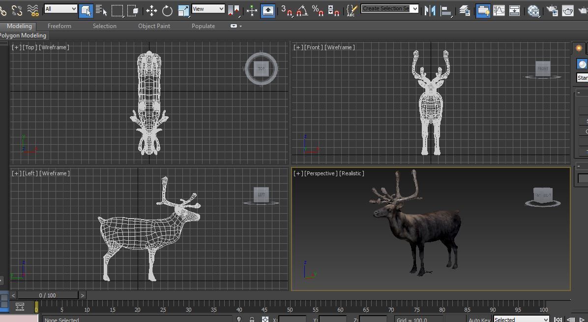 3D Reindeer low poly Low-poly 3D model_16