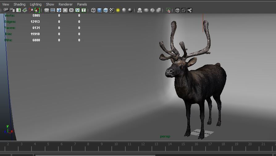 3D Reindeer low poly Low-poly 3D model_13