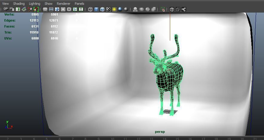 3D Reindeer low poly Low-poly 3D model_12