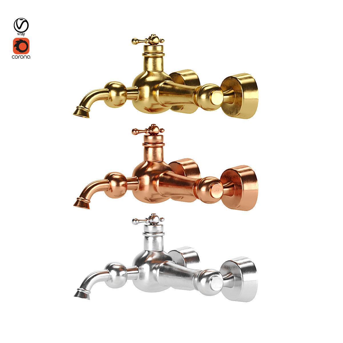 Aqua model valves 3D model_2