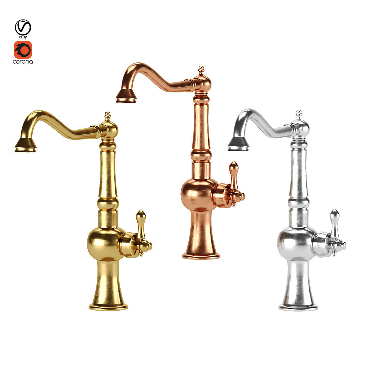 Aqua model valves 3D model_1