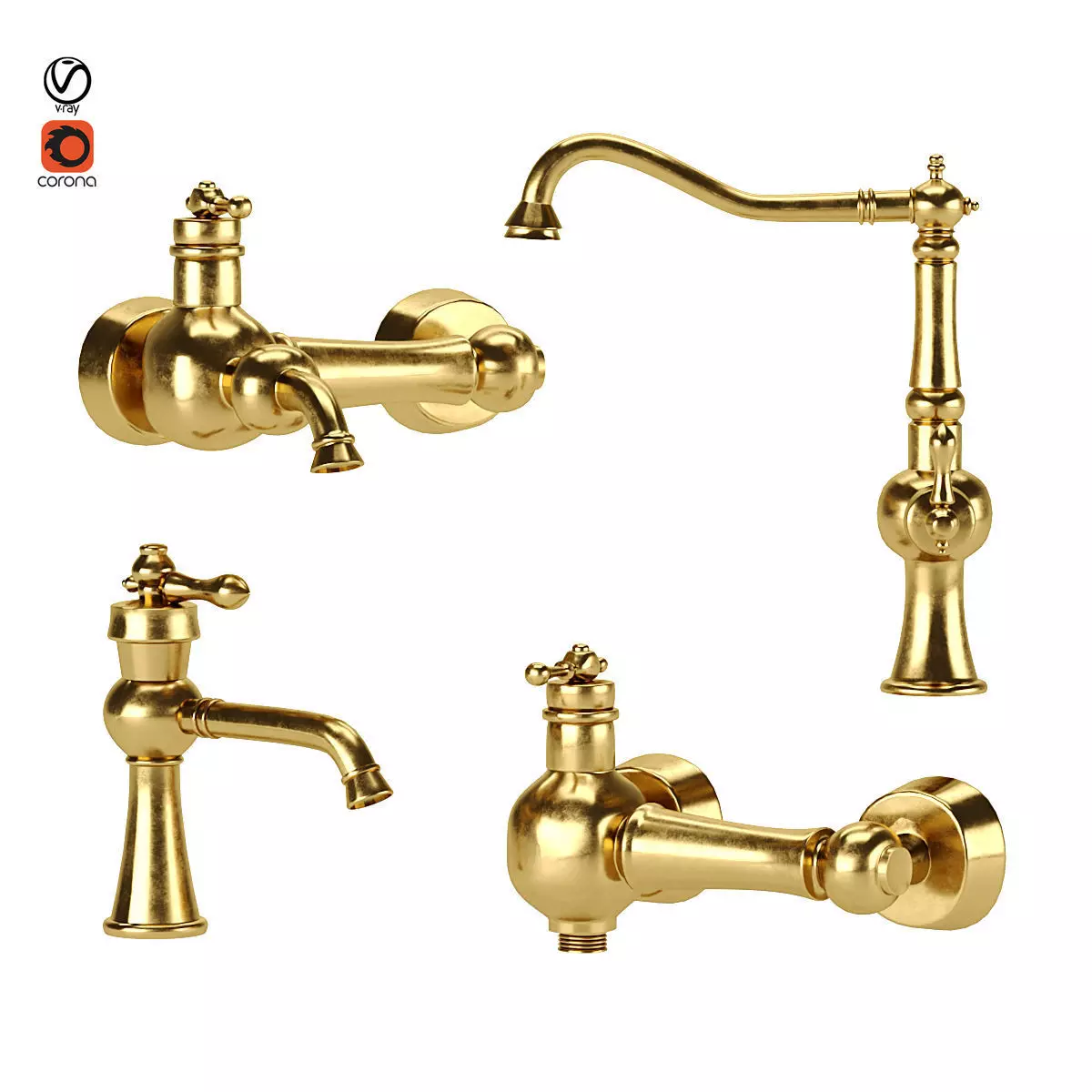 Aqua model valves 3D model_0