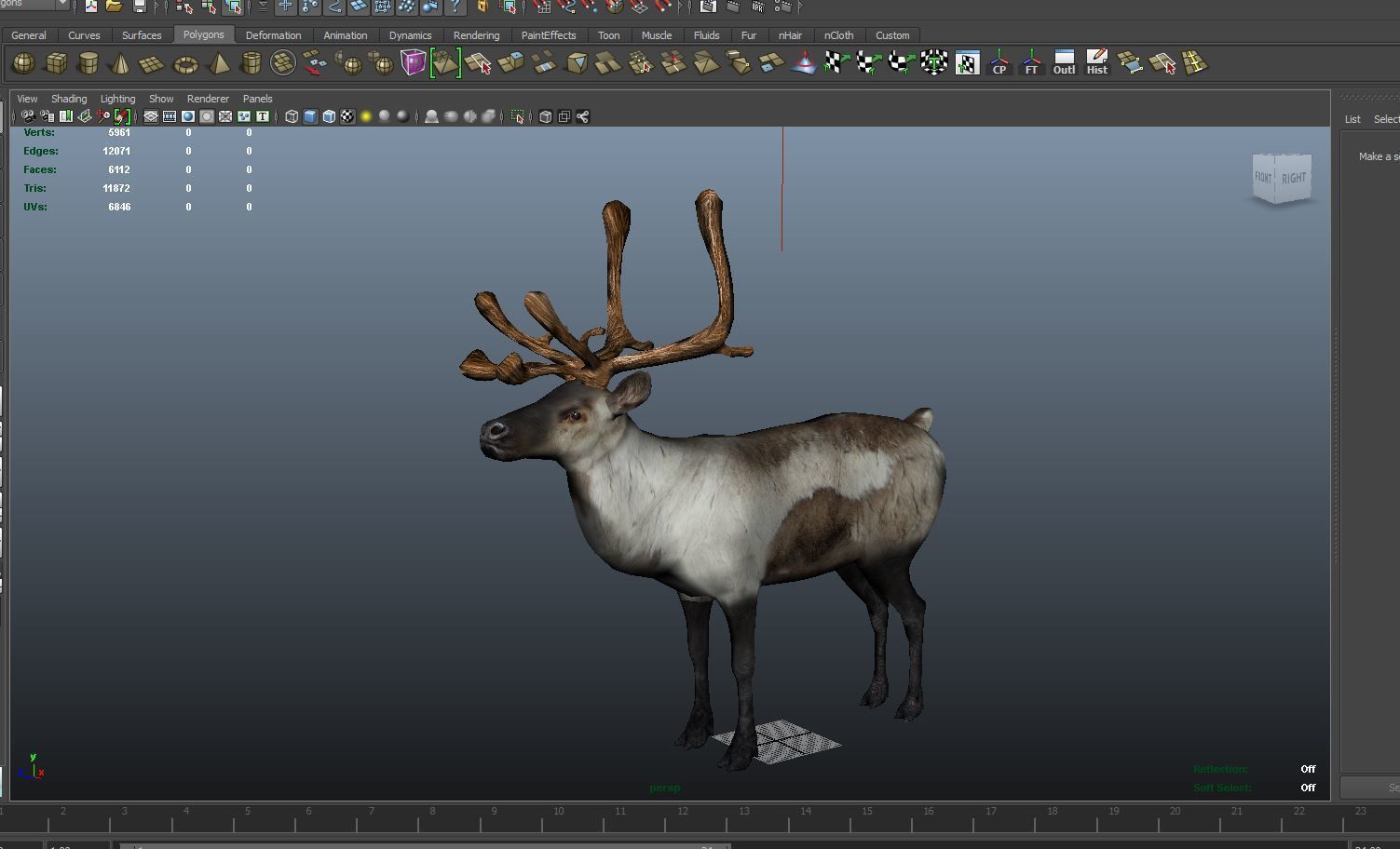 3D Reindeer model low poly with antlers Low-poly 3D model_14