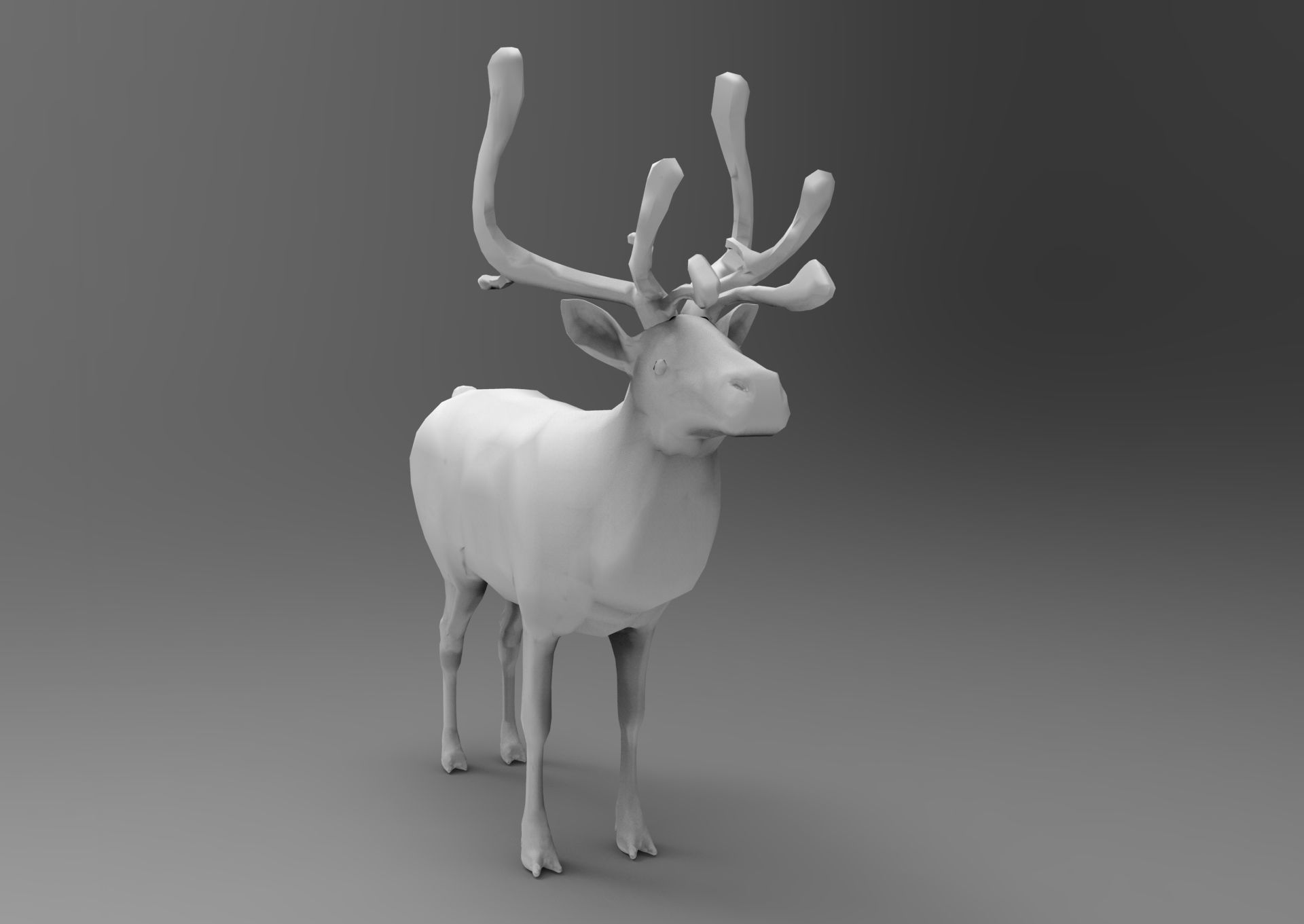 3D Reindeer model low poly with antlers Low-poly 3D model_10
