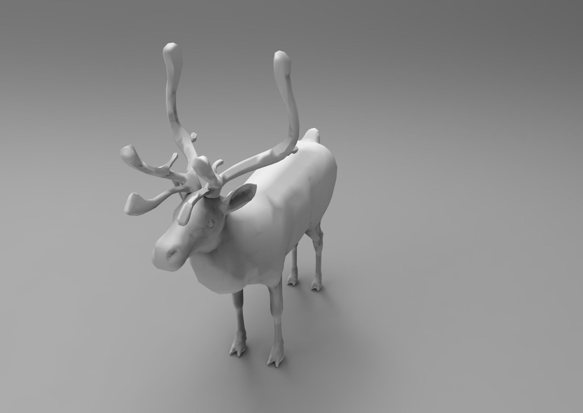 3D Reindeer model low poly with antlers Low-poly 3D model_8