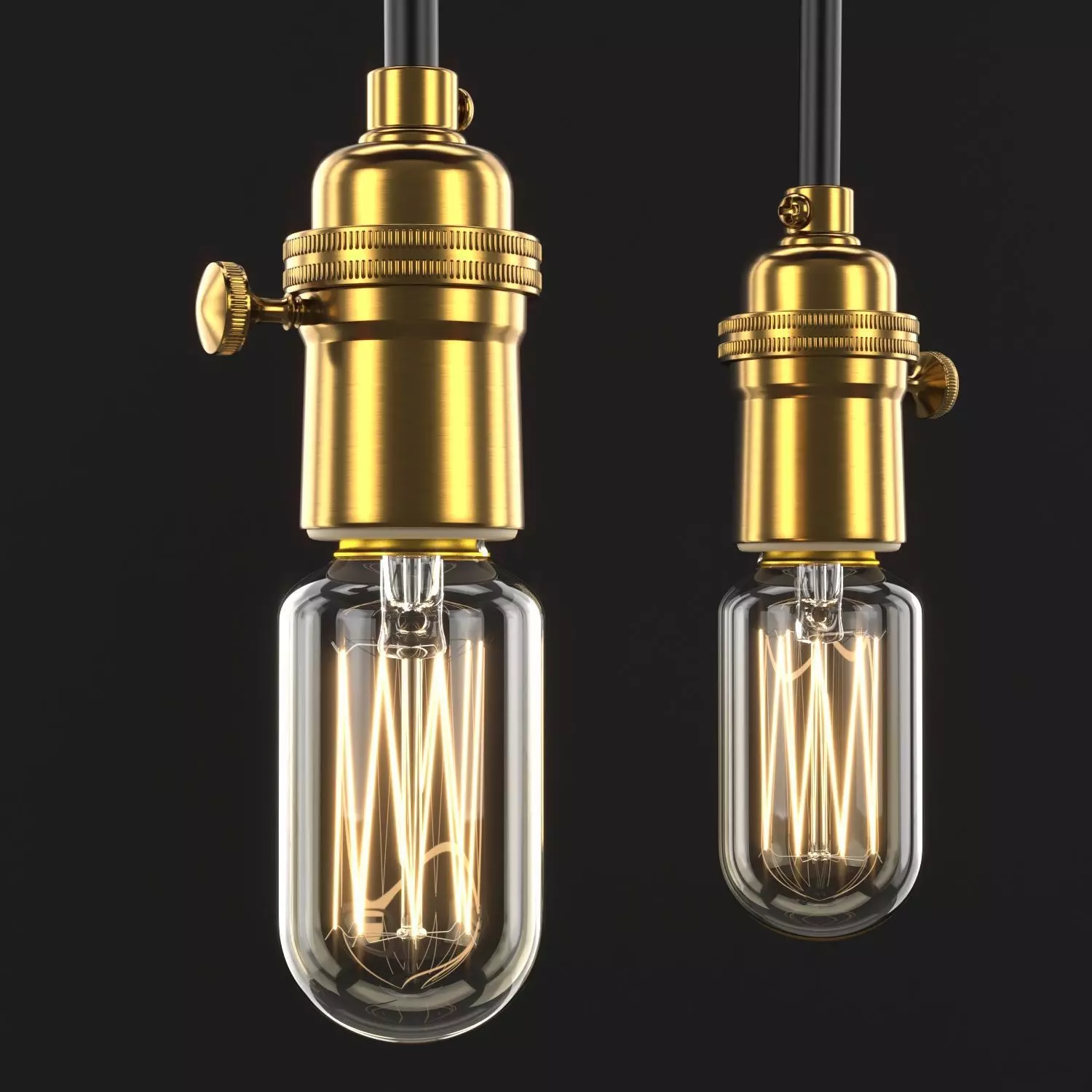Edison classic radio bulb with soket 3D model_0