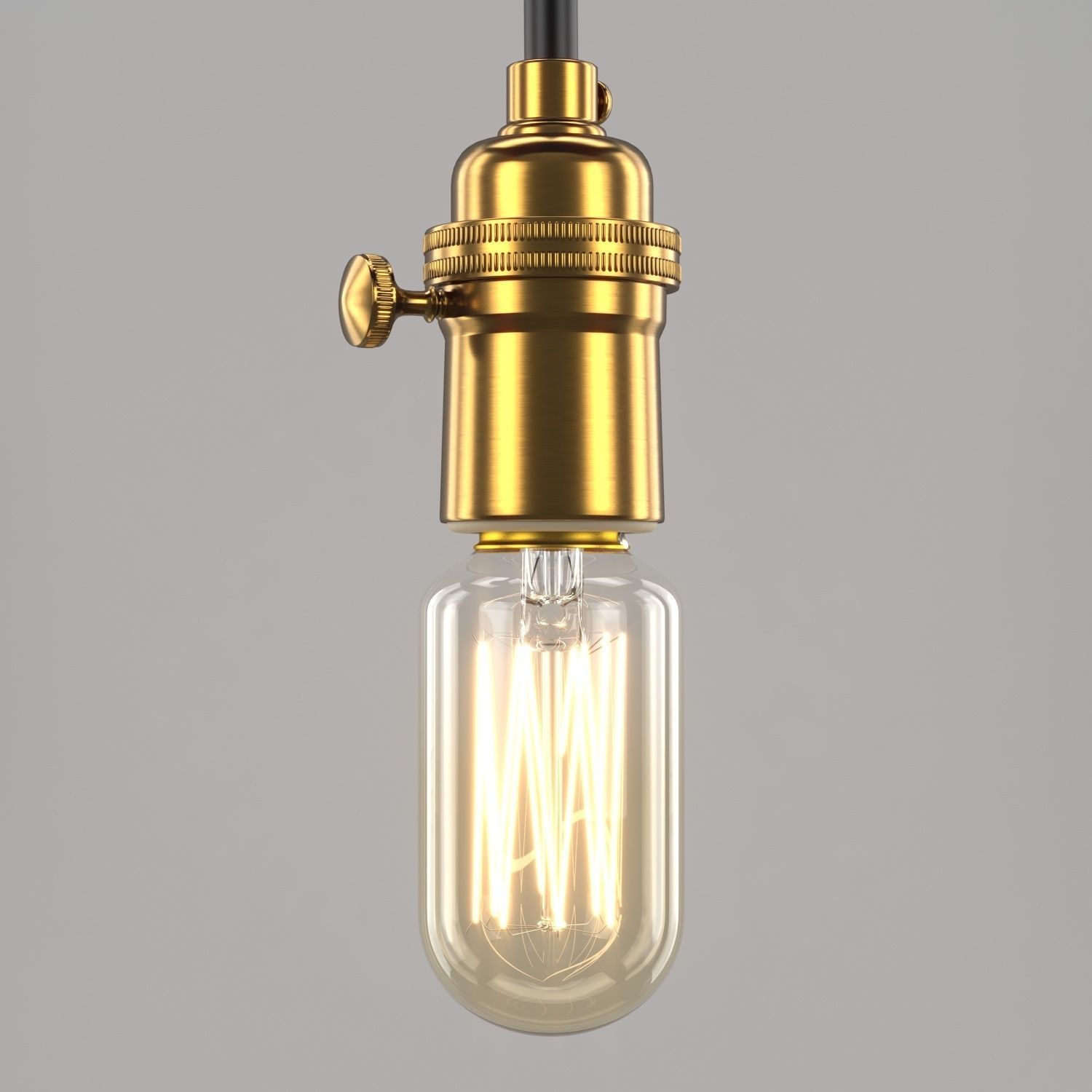 Edison classic radio bulb with soket 3D model_2