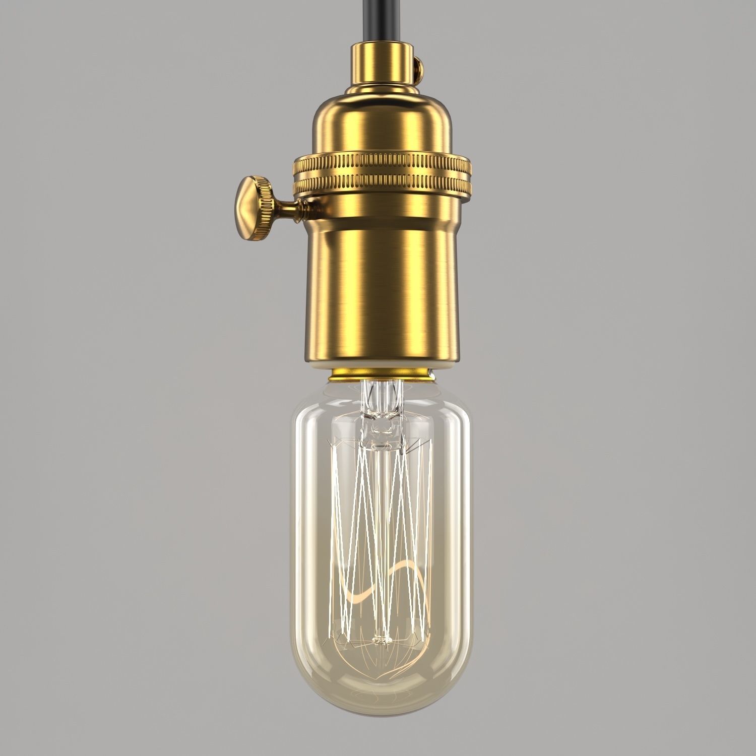 Edison classic radio bulb with soket 3D model_3