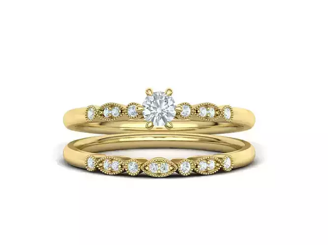 Milgrain Wedding Set with discount
