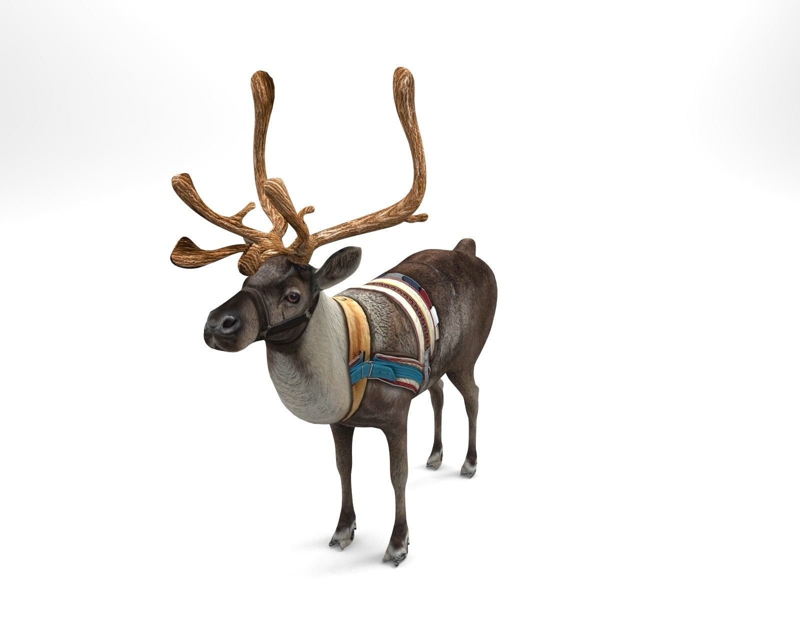 Reindeer model Game ready low poly 3D Low-poly 3D model_10