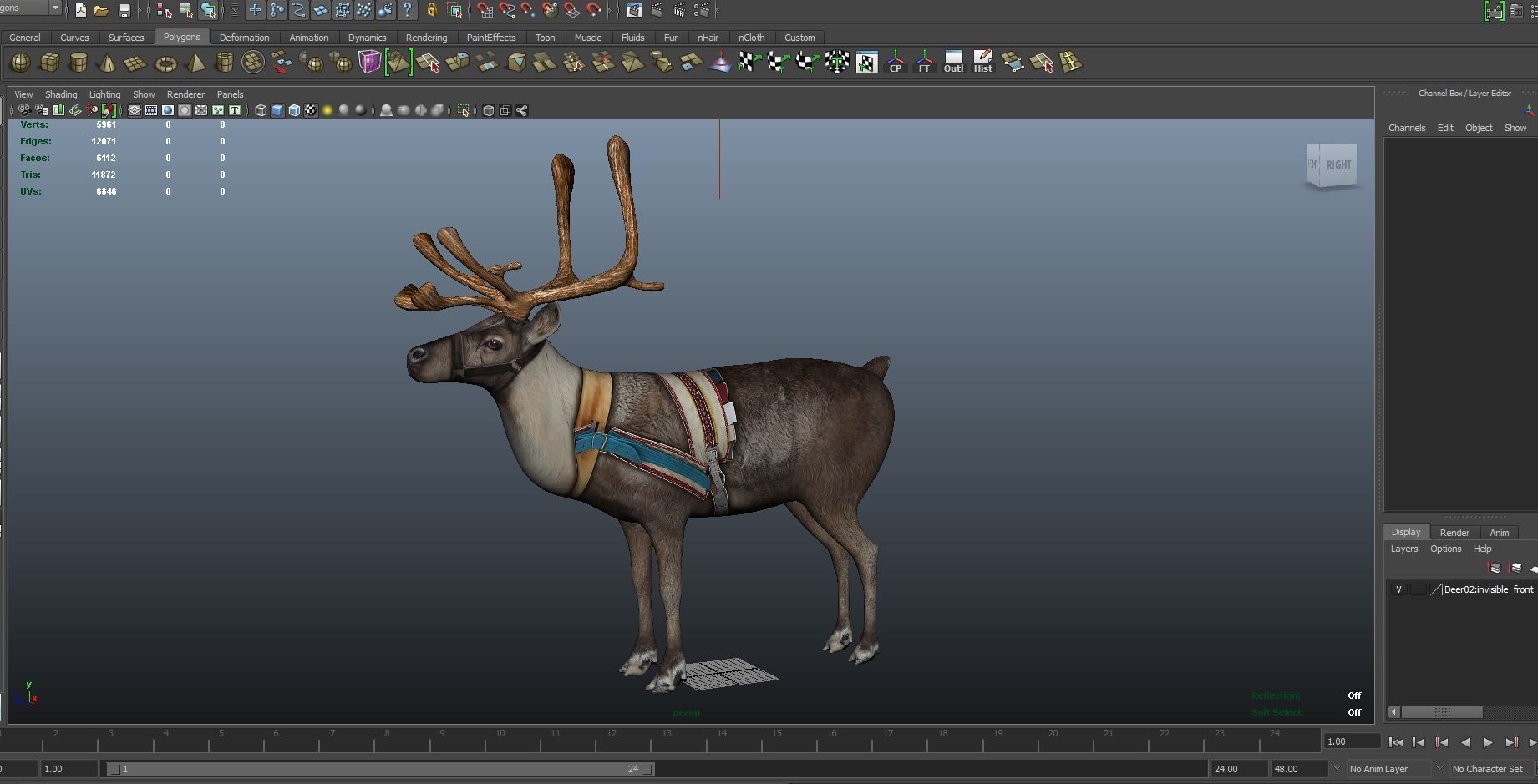 Reindeer model Game ready low poly 3D Low-poly 3D model_20