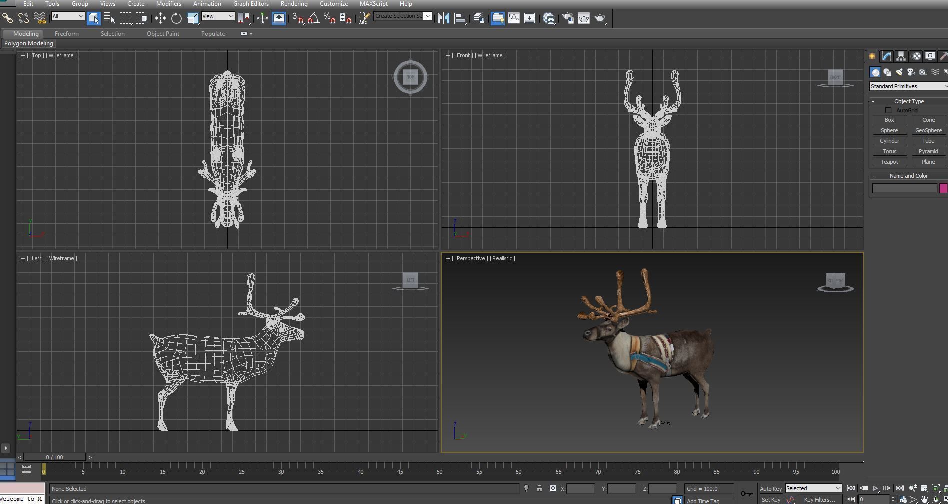 Reindeer model Game ready low poly 3D Low-poly 3D model_19