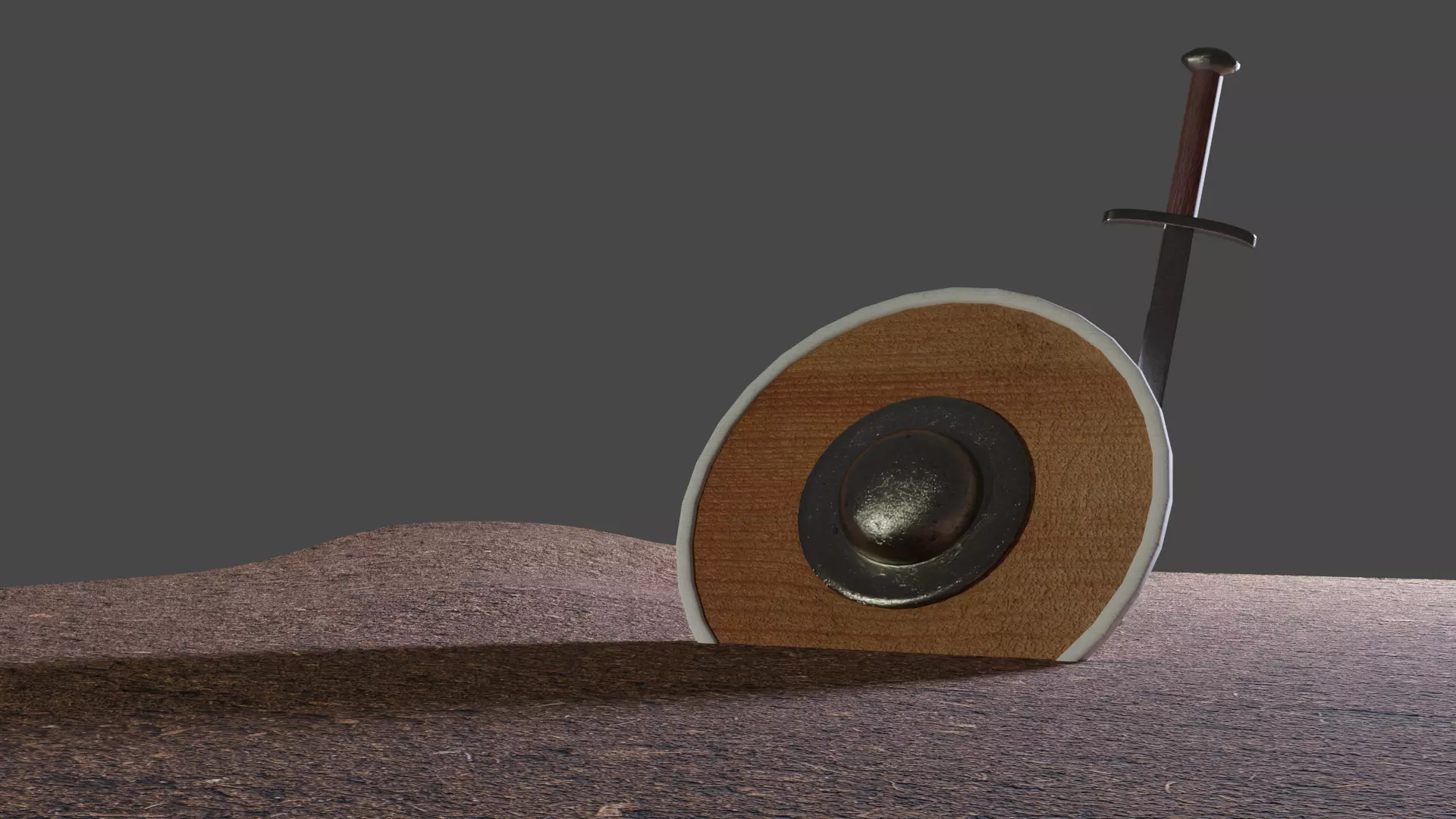 Sword and Shield 3D Model Blender 3D model_0