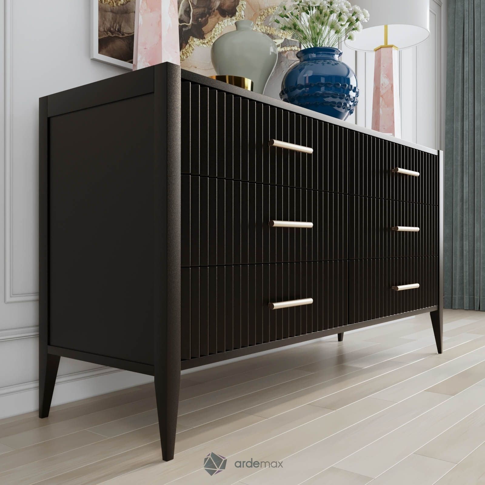 Dresser with decor 3D model_2