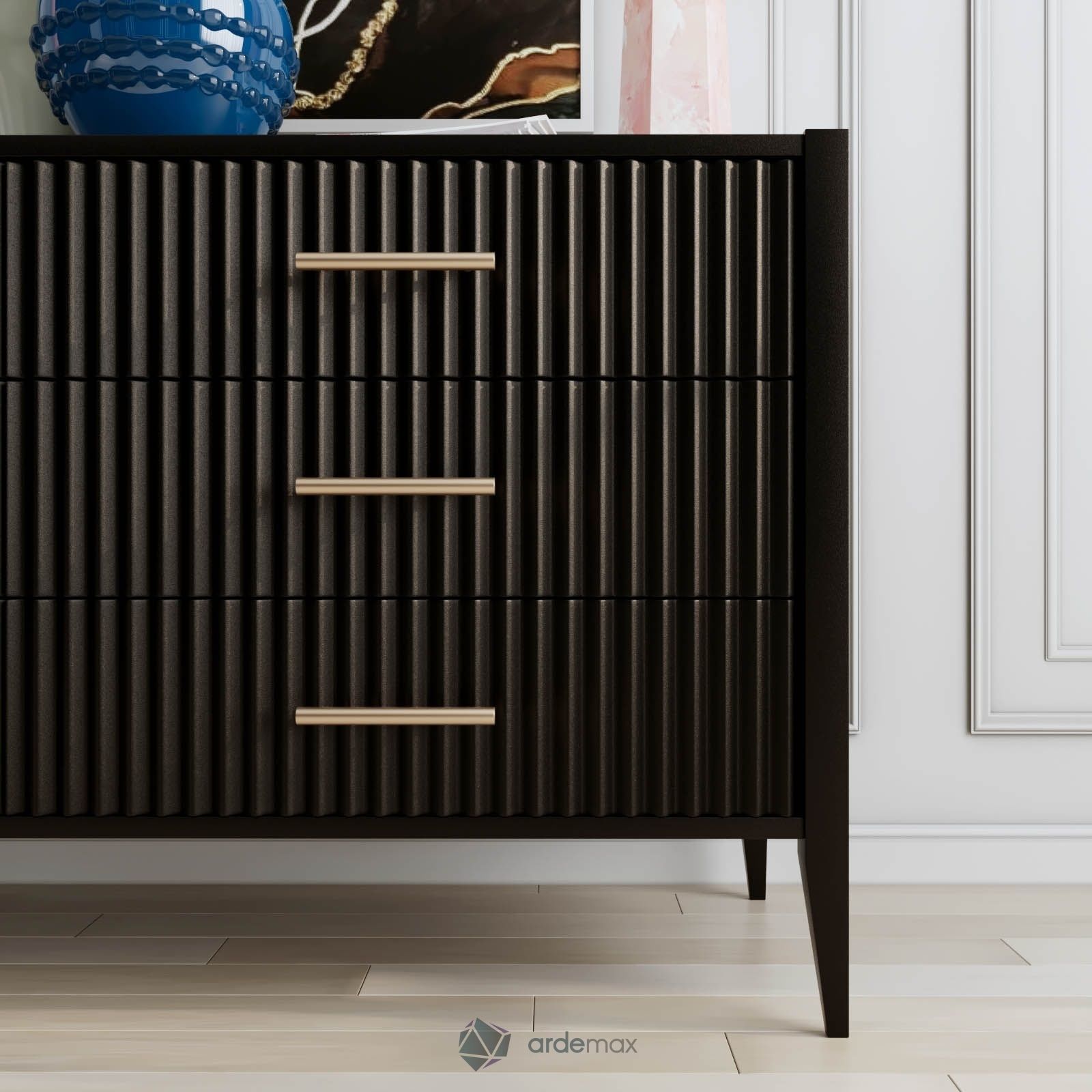 Dresser with decor 3D model_4