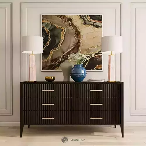 Dresser with decor