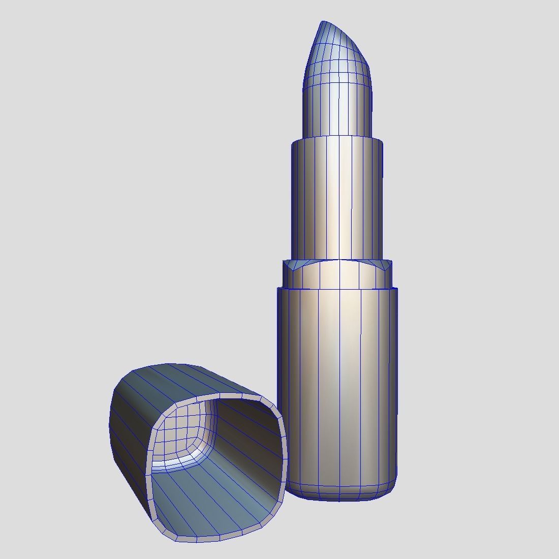 Lipstick 4 in tube Low-poly 3D model_3