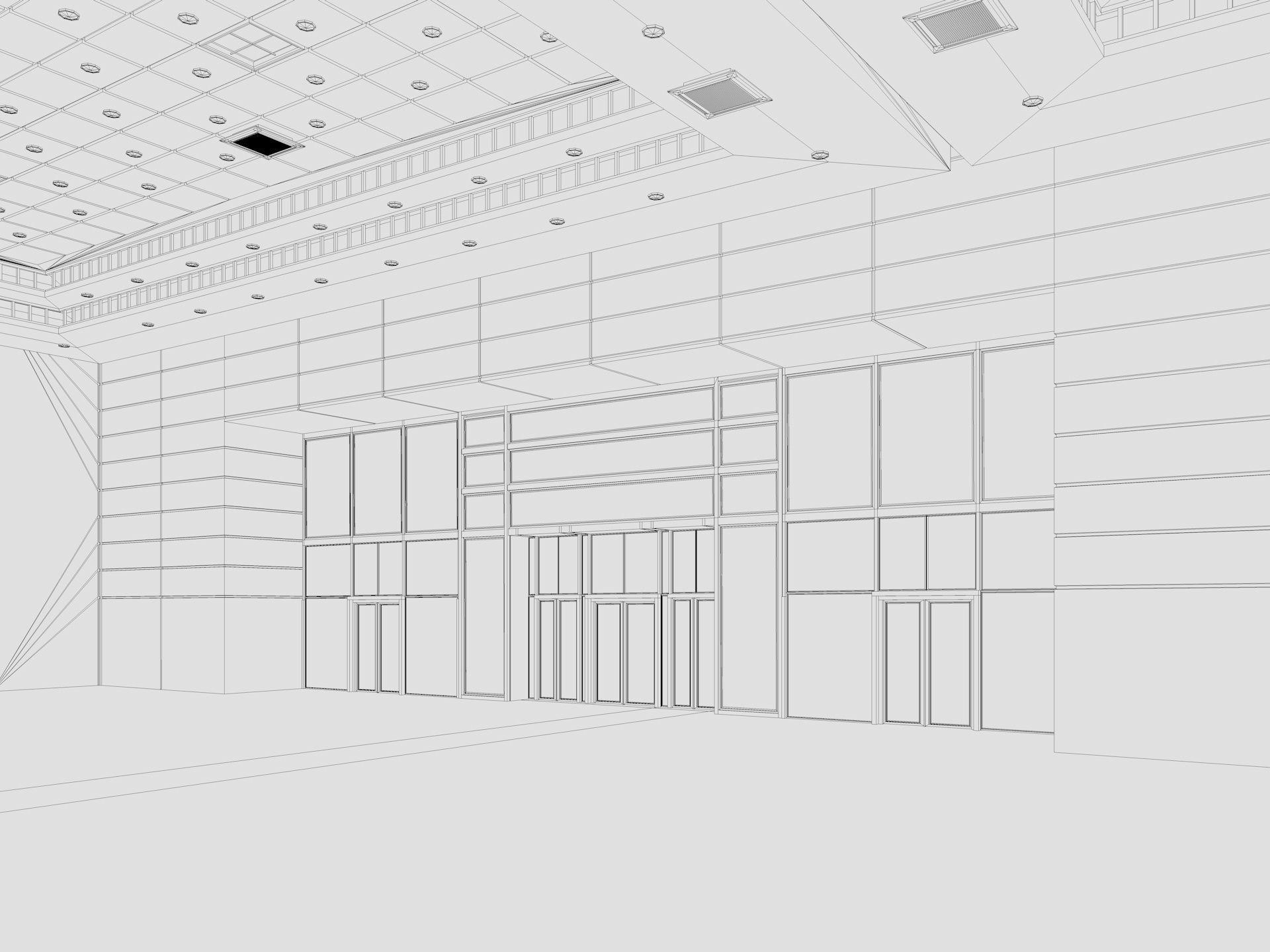 Exhibition Hall 13 interior and exterior 3D model_26