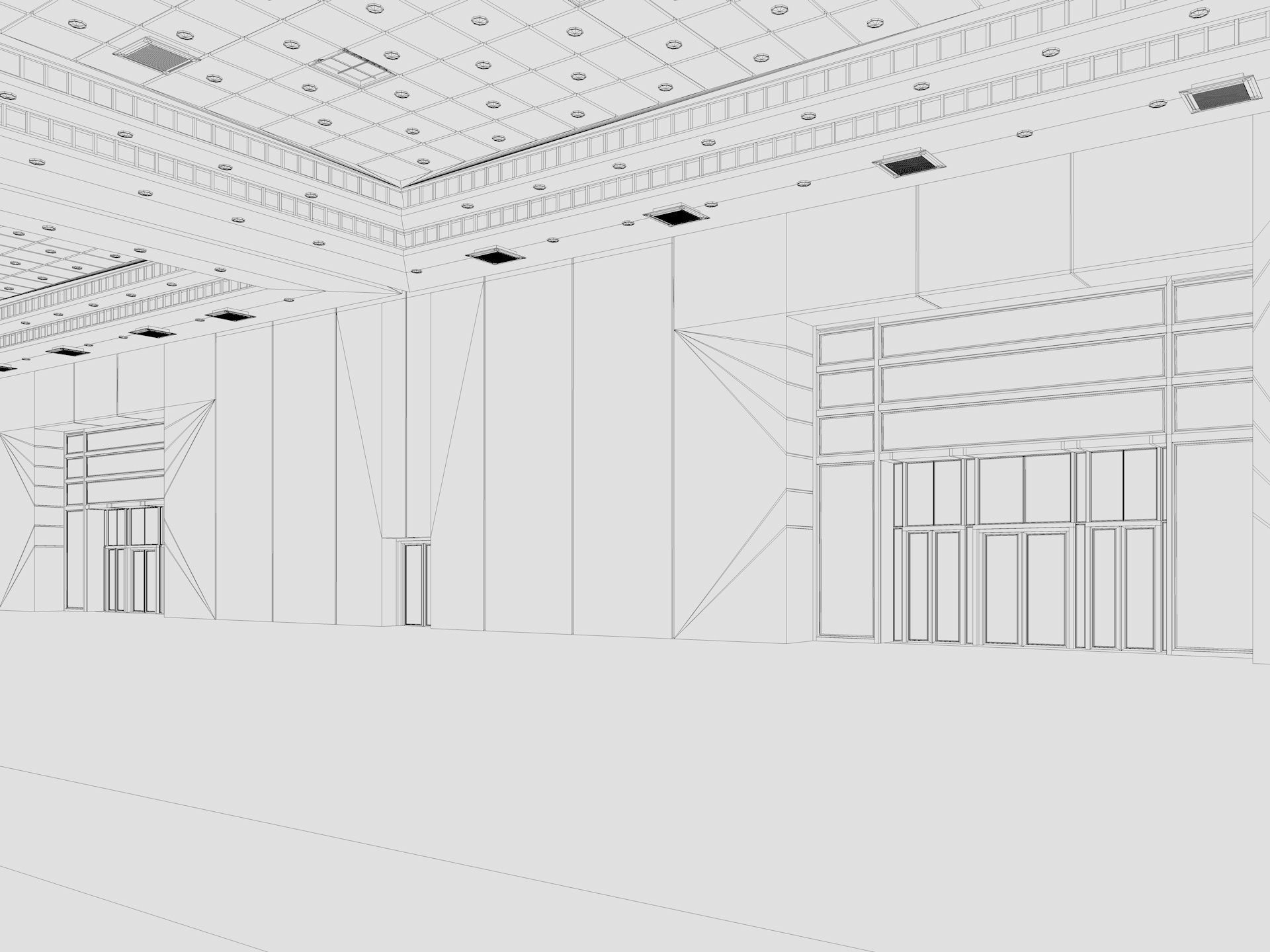 Exhibition Hall 13 interior and exterior 3D model_29