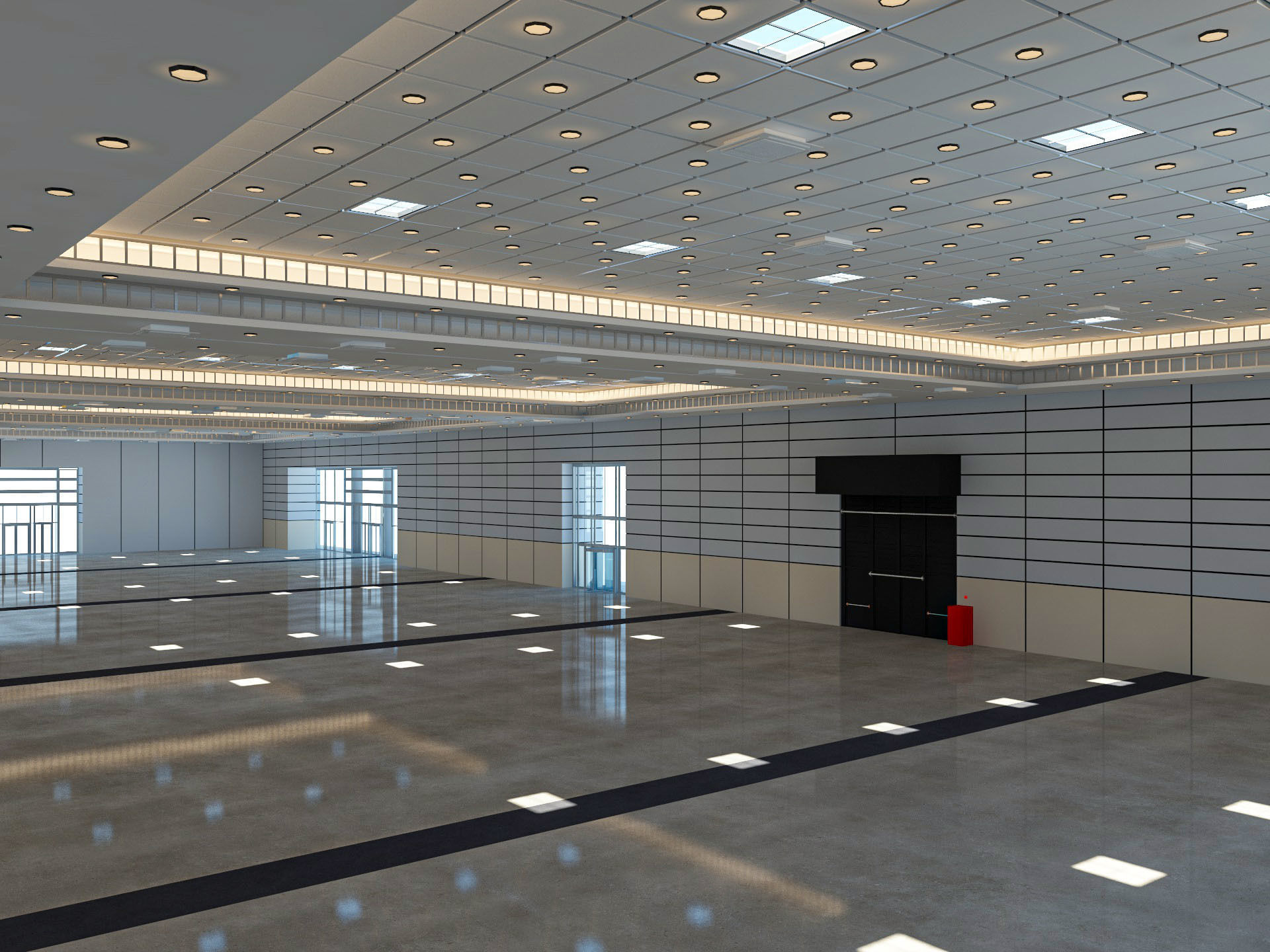 Exhibition Hall 13 interior and exterior 3D model_3