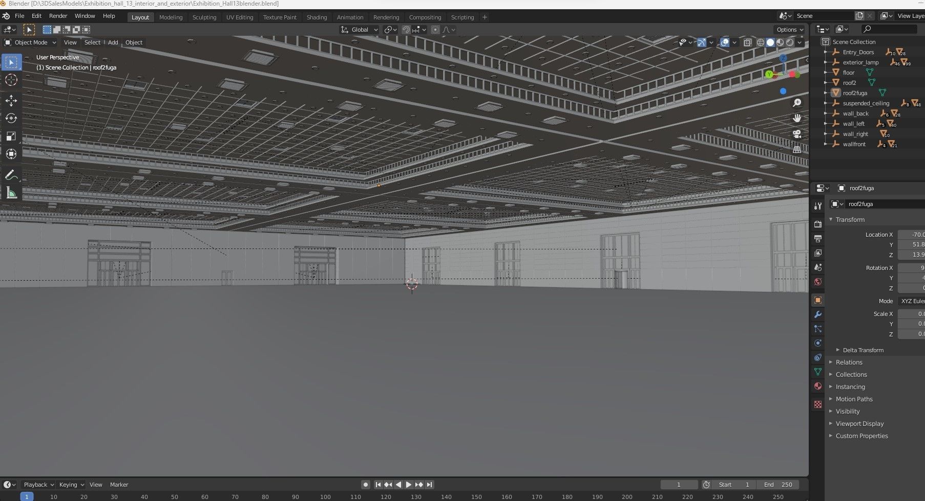 Exhibition Hall 13 interior and exterior 3D model_30