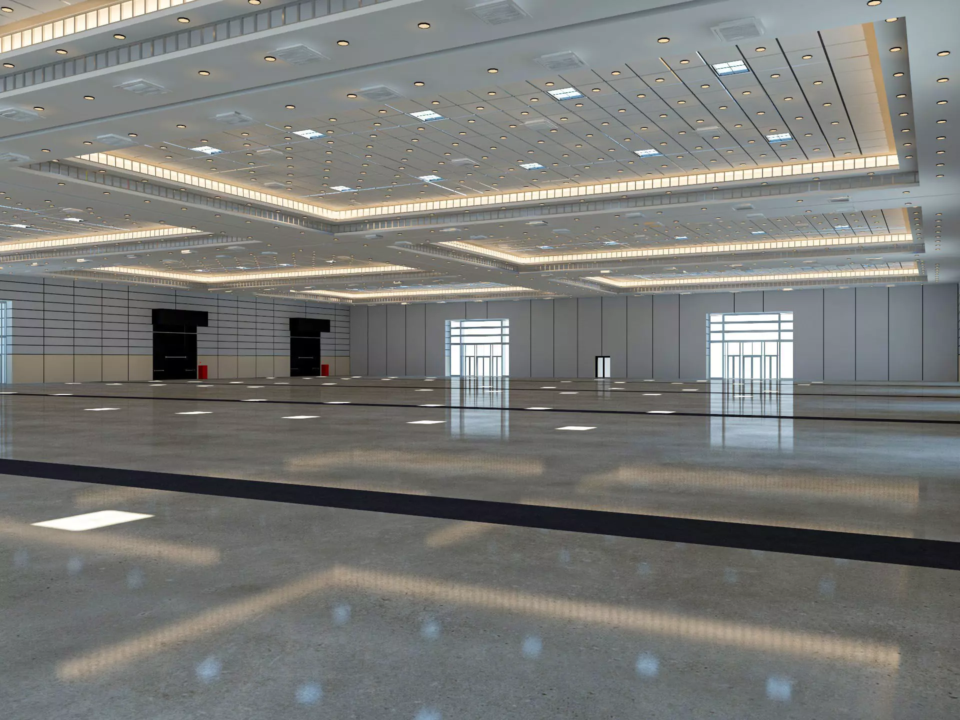 Exhibition Hall 13 interior and exterior 3D model_0