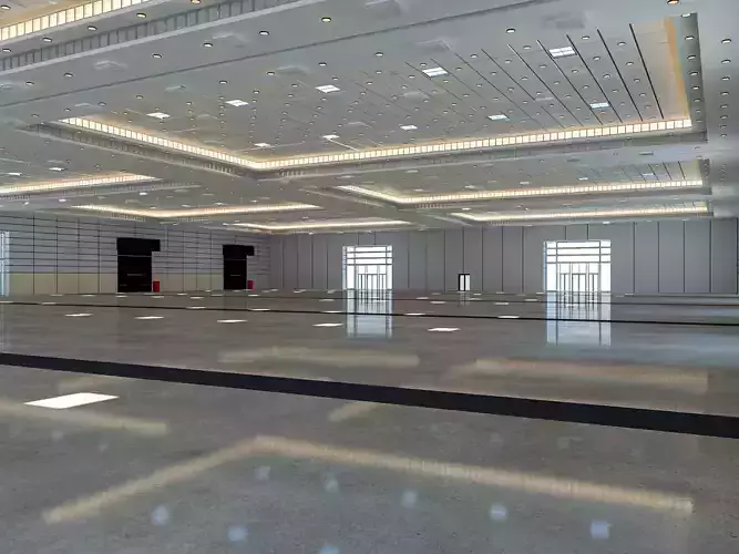 Exhibition Hall 13 interior and exterior 3D model