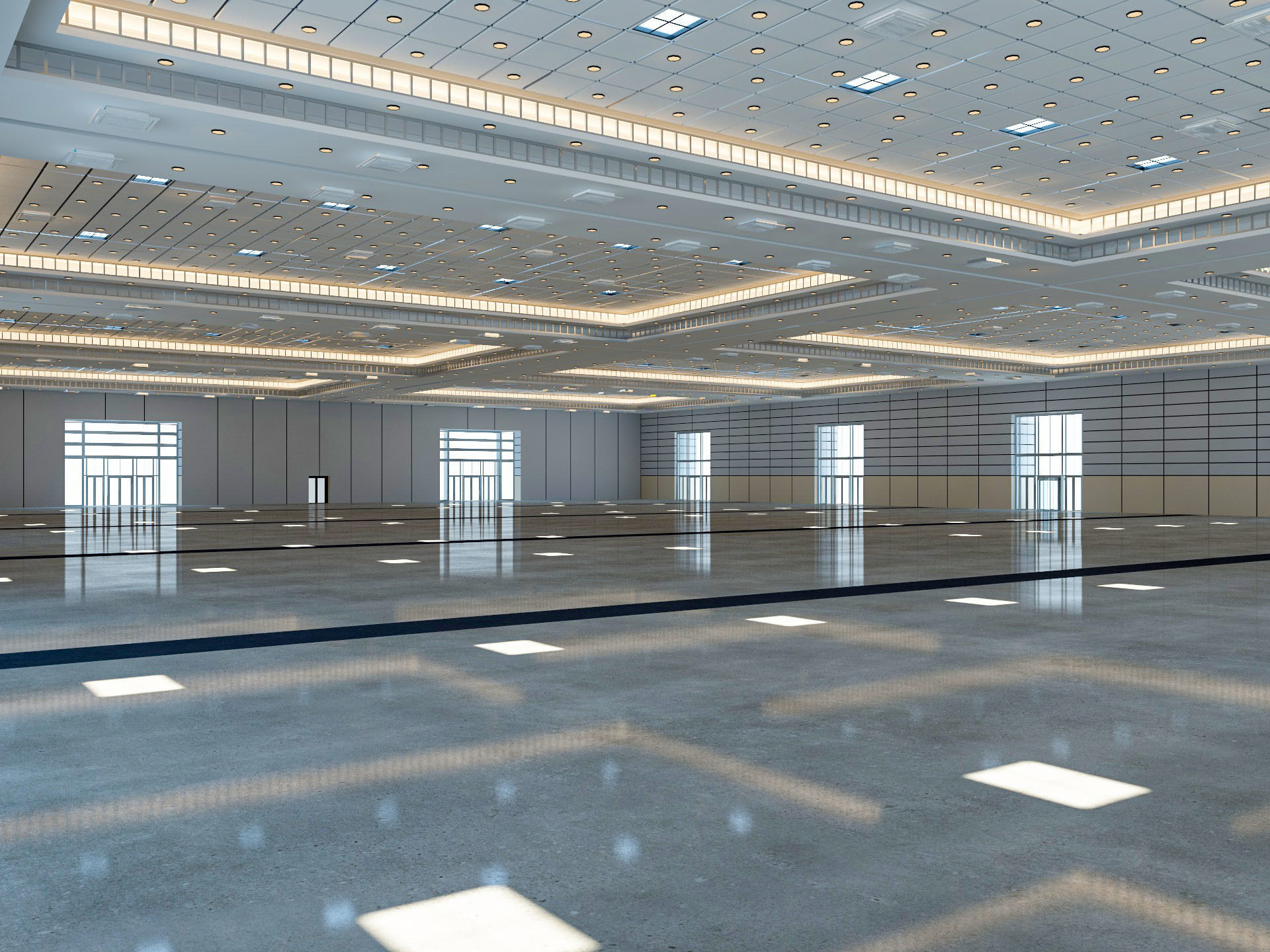 Exhibition Hall 13 interior and exterior 3D model_1