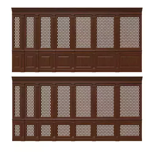Wooden panels with lattice 3D model