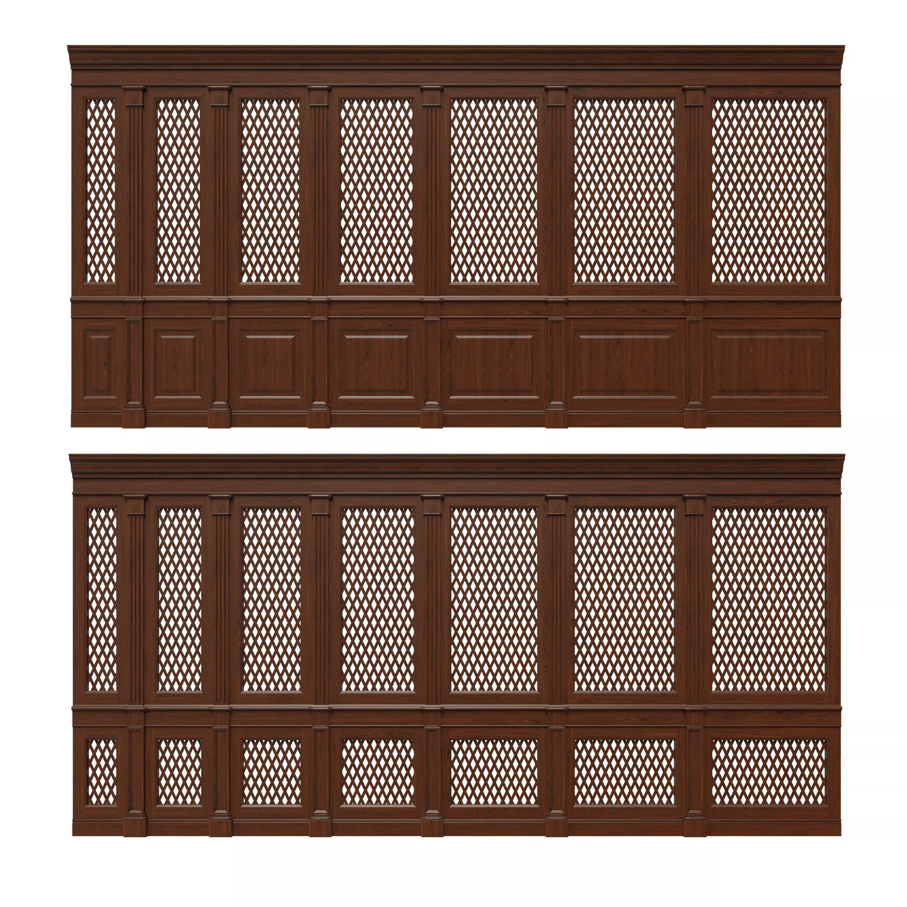 Wooden panels with lattice 3D model_0