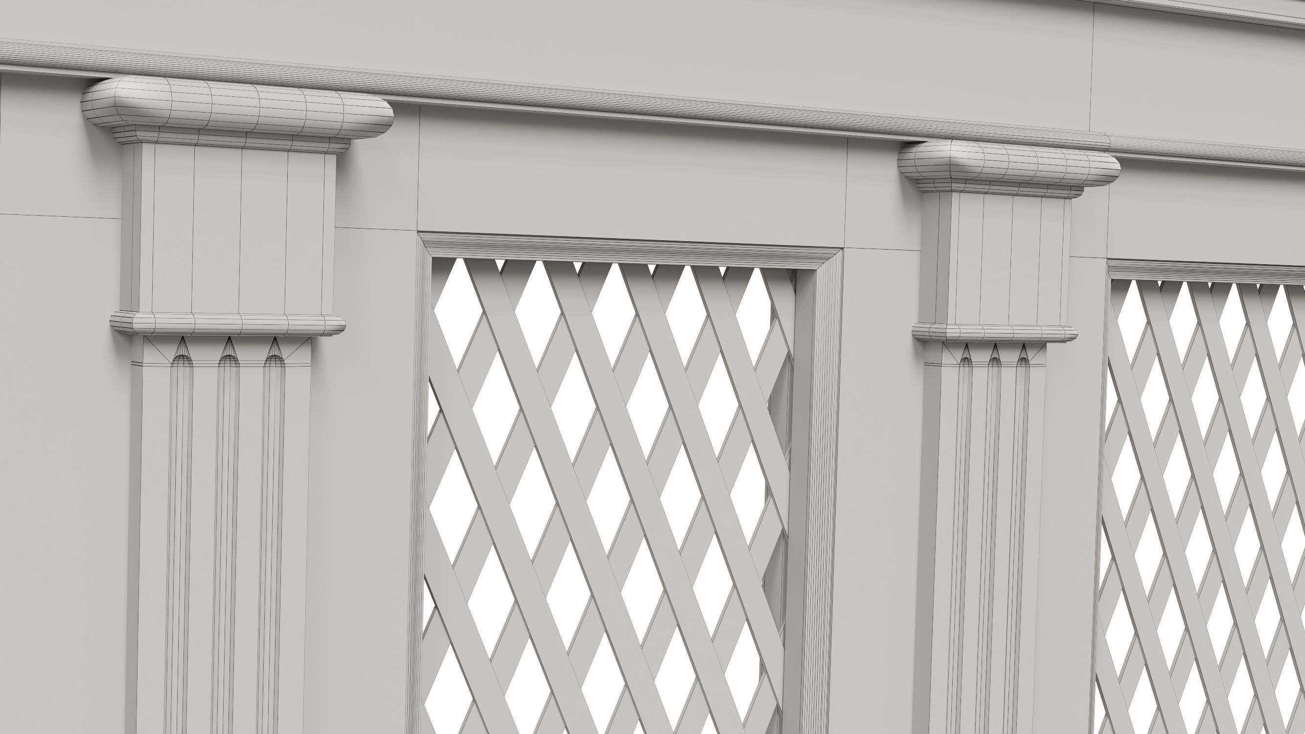 Wooden panels with lattice 3D model_22