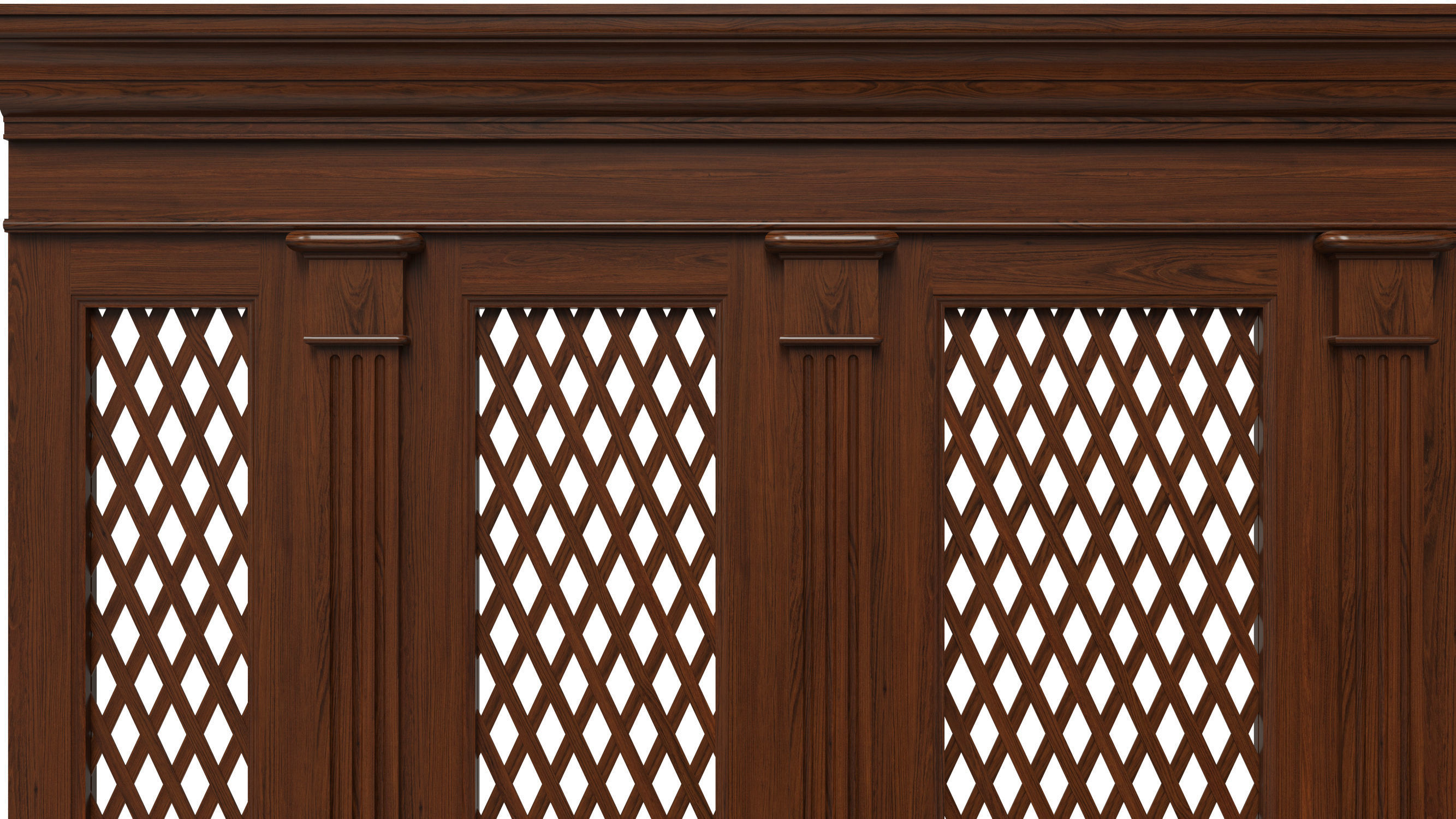 Wooden panels with lattice 3D model_8