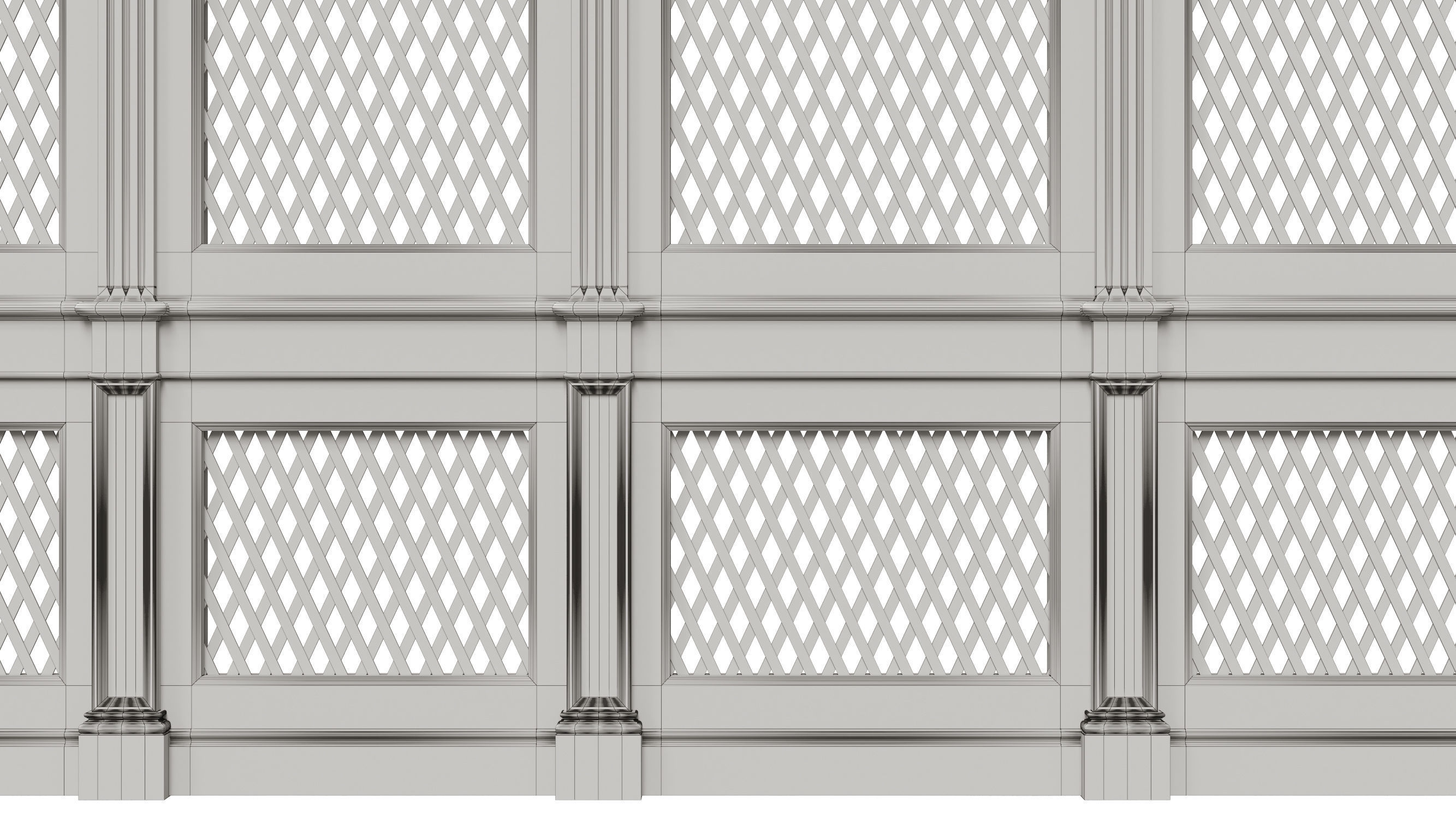 Wooden panels with lattice 3D model_20