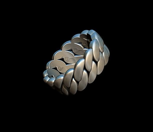 Cuba Chain Ring 3D print model_1
