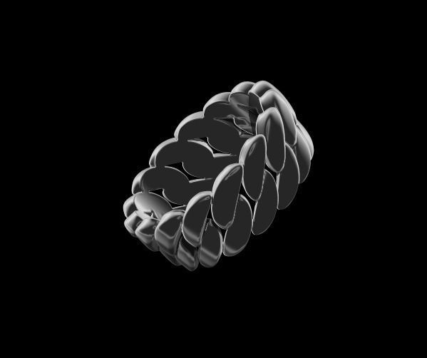 Cuba Chain Ring 3D print model_3
