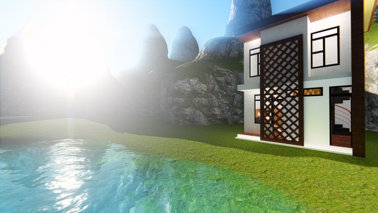 5x5 house design tiny house design 3D print model_2