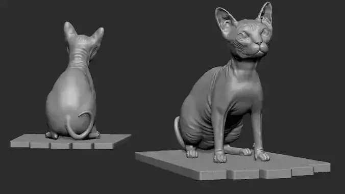 Sphynx cat 3d model for 3d printing  3D print model