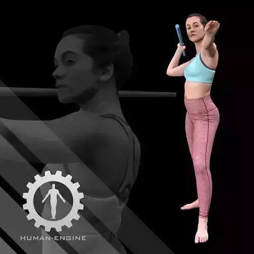 Female Scan - Katia 41 Holding a Stick Pose