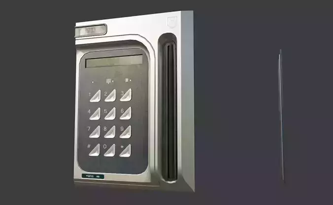 security keypard lock with key card with 3k pbr textures