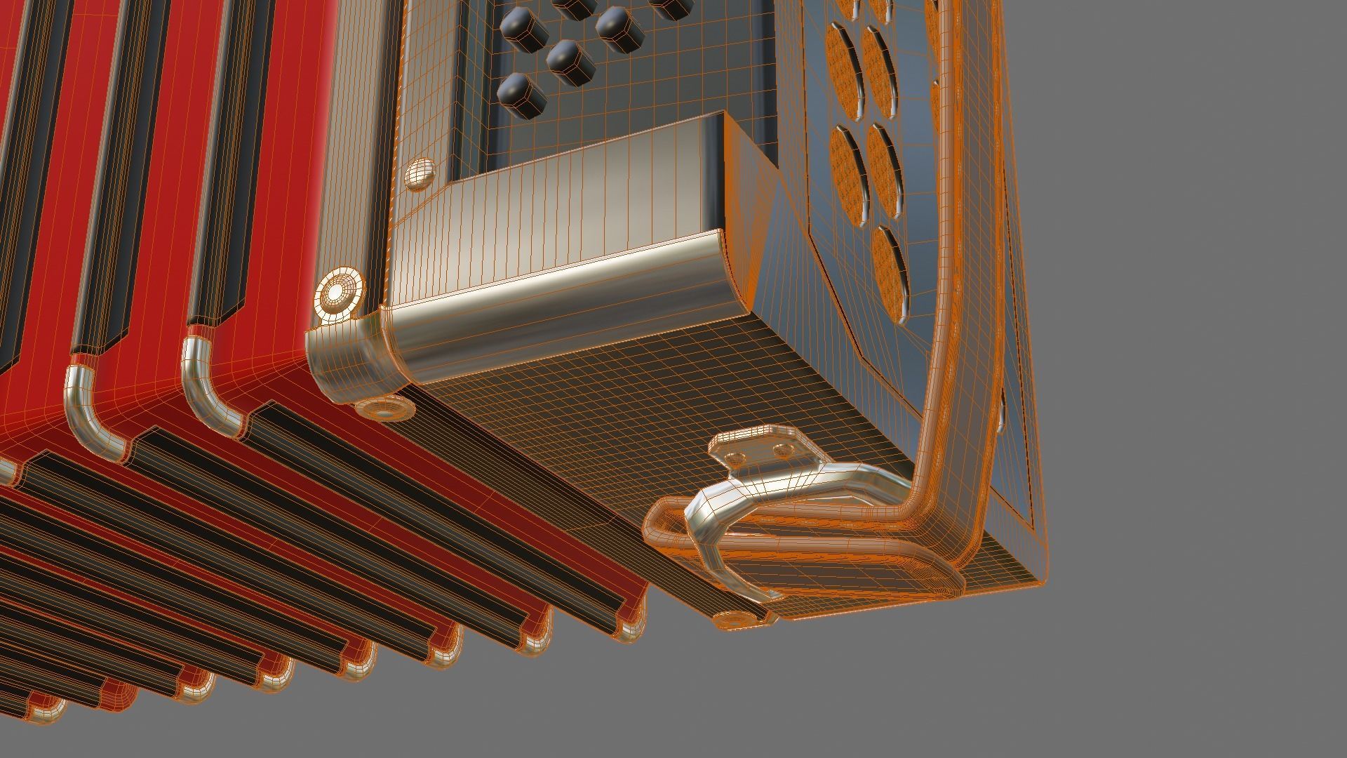 Caucassian Accordion Low-poly 3D model_10