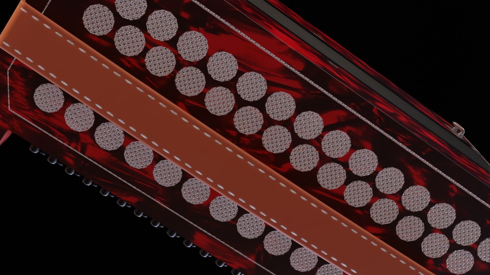 Caucassian Accordion Low-poly 3D model_32