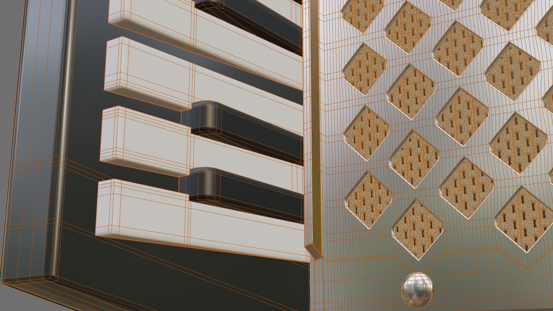 Caucassian Accordion Low-poly 3D model_7