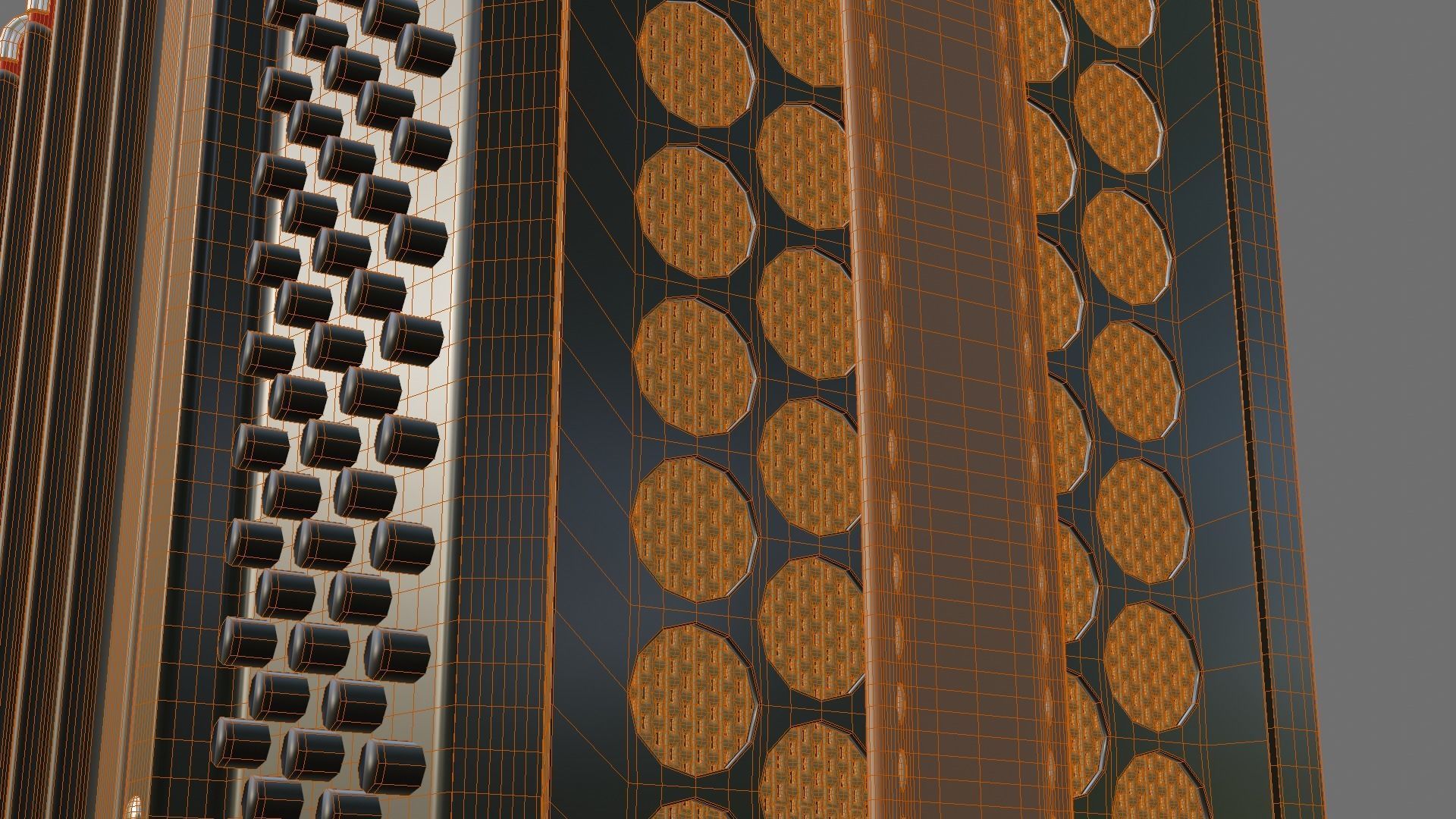 Caucassian Accordion Low-poly 3D model_13