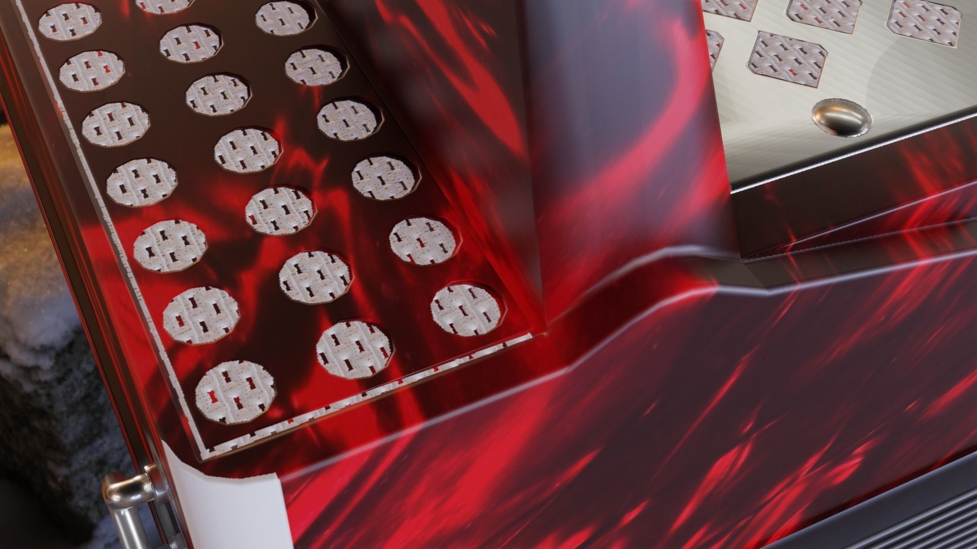 Caucassian Accordion Low-poly 3D model_29