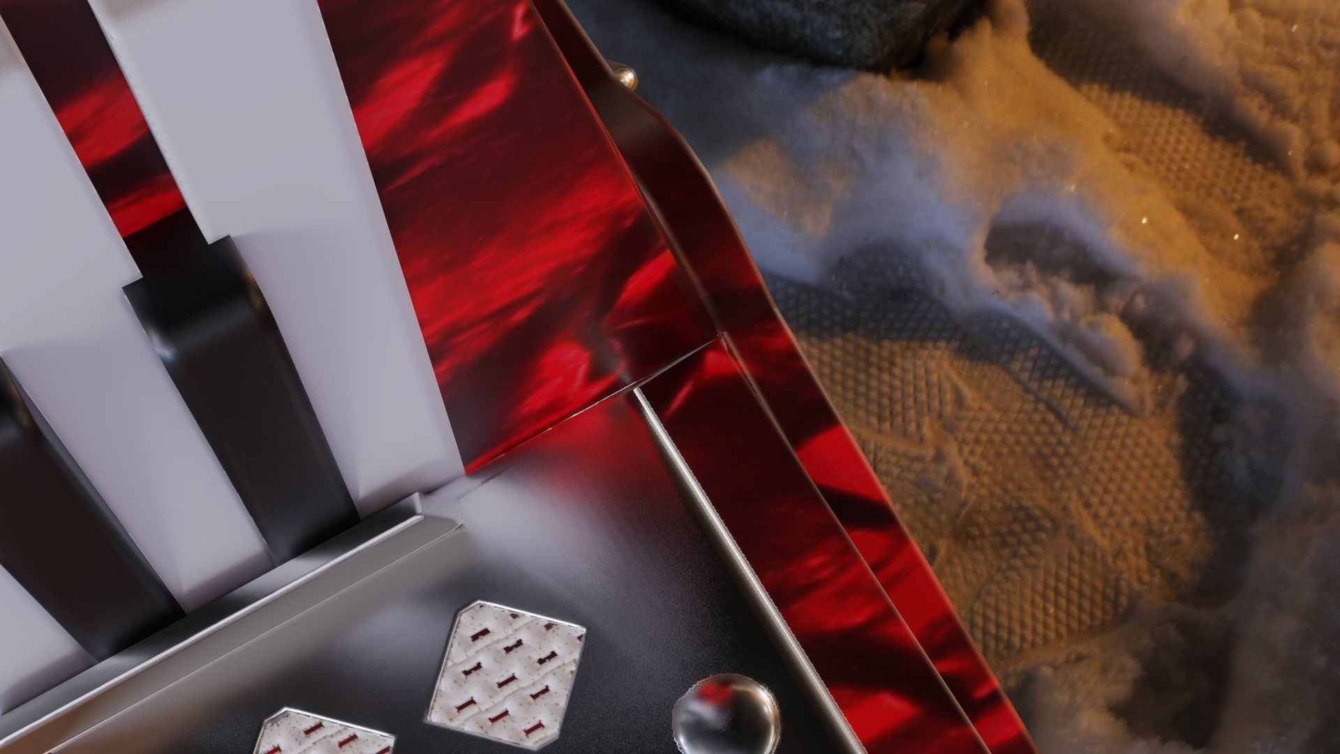 Caucassian Accordion Low-poly 3D model_26