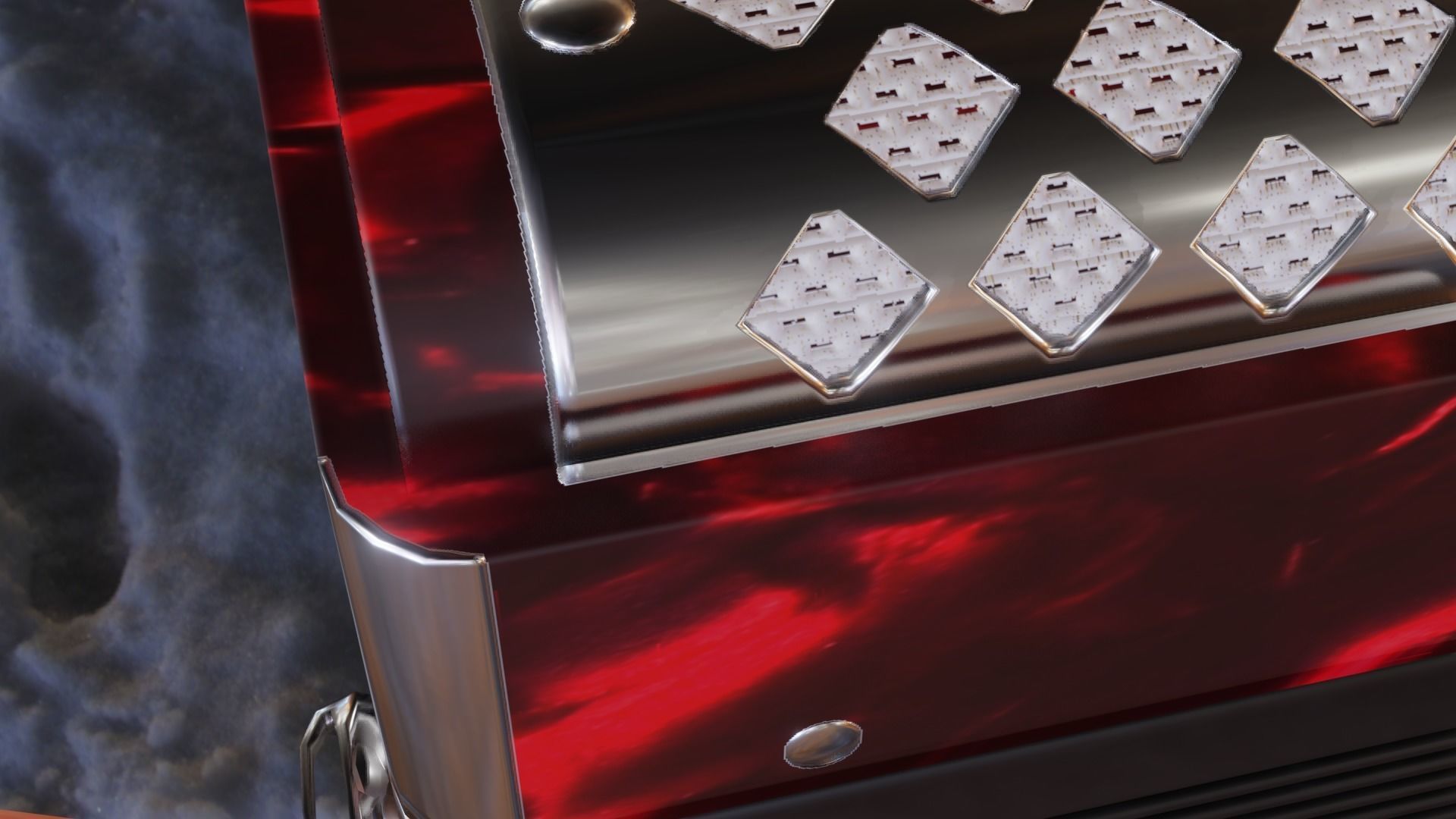 Caucassian Accordion Low-poly 3D model_28