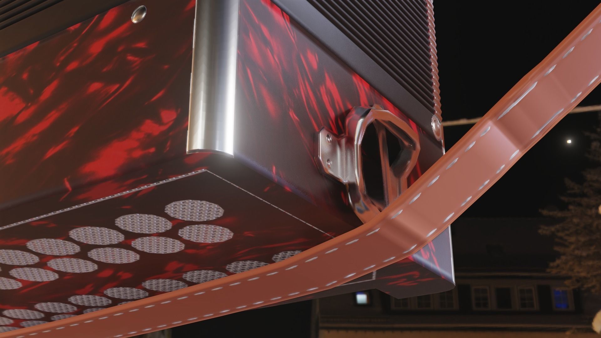 Caucassian Accordion Low-poly 3D model_23