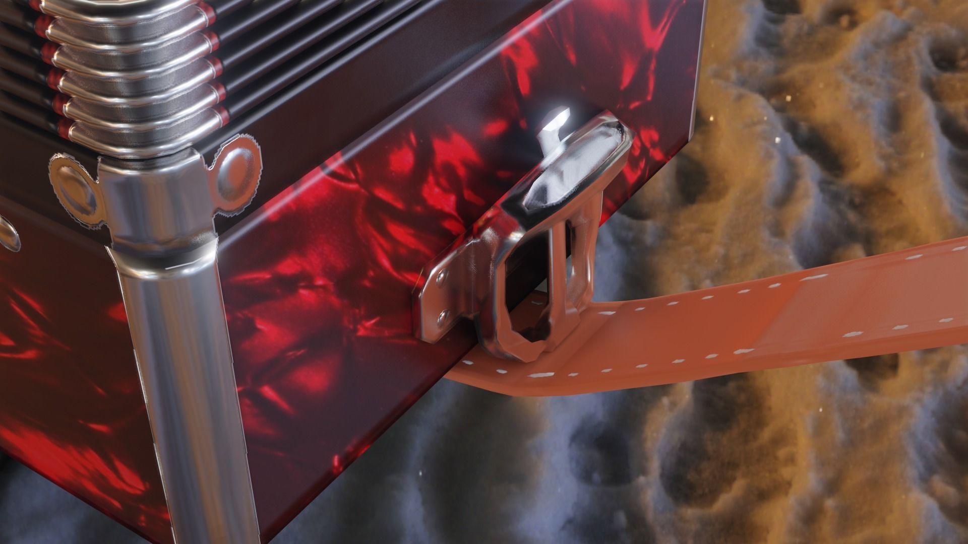 Caucassian Accordion Low-poly 3D model_21